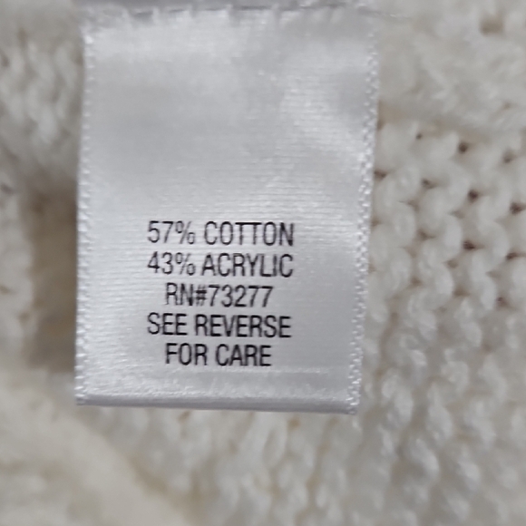 Women's Croft & Barrow Cream Textured Knit Sweater - Picture 6 of 9